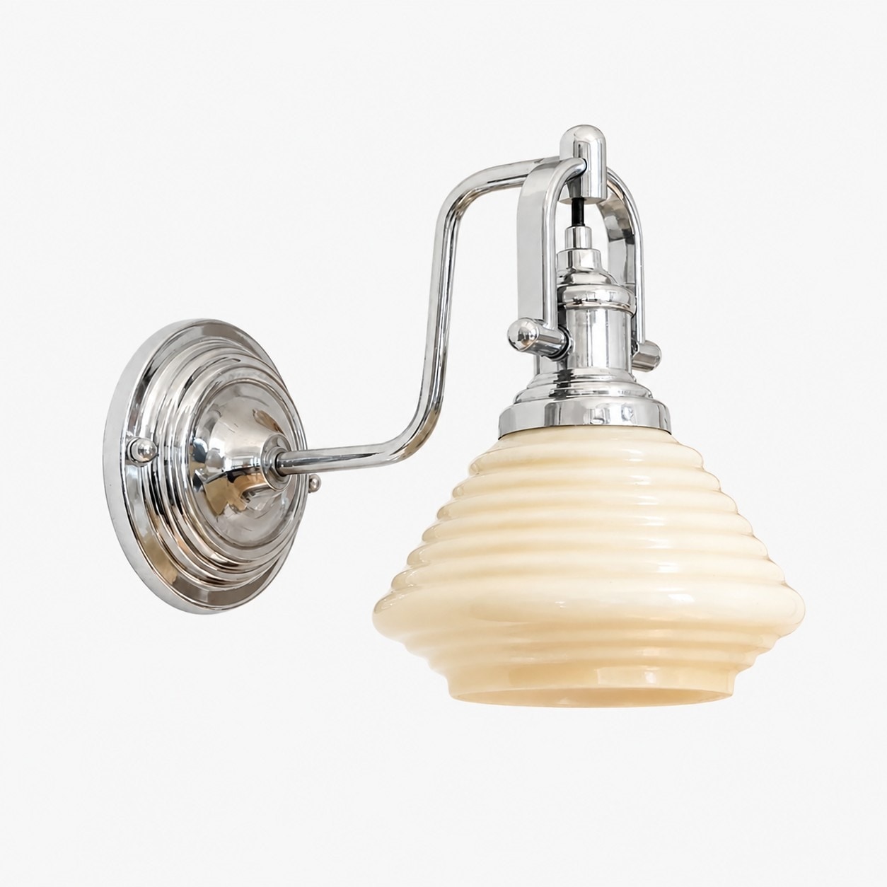 Creamy Yellow and Chrome Bauhaus wall sconce SKU image