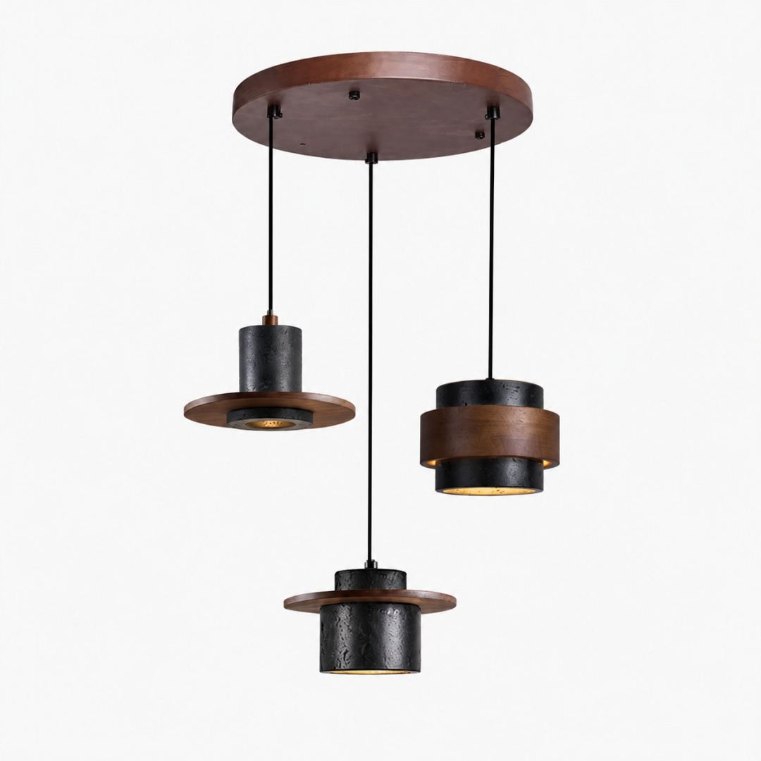 Black and Walnut · Mixed · 3 Heads · Round