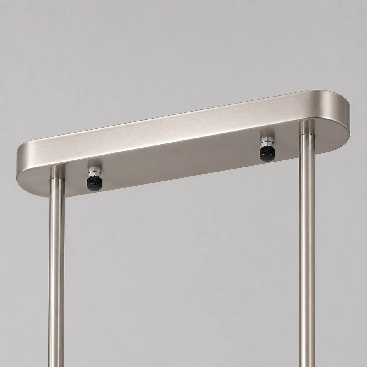 Brushed silver ceiling canopy and rods detail