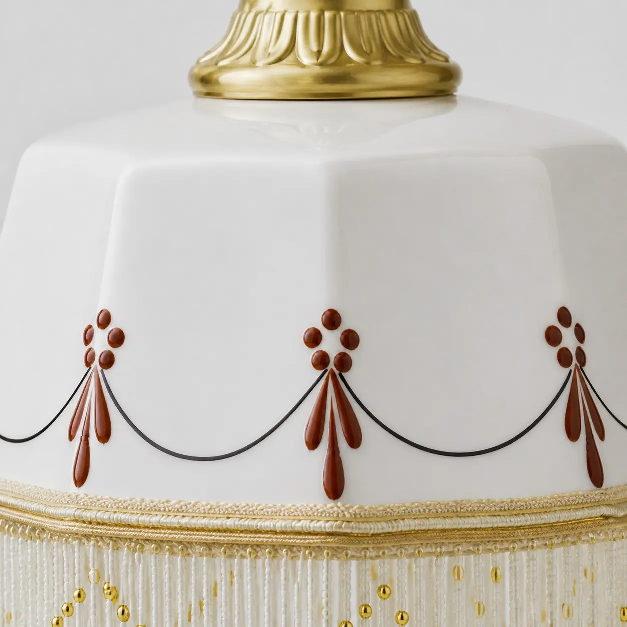 Hand-painted translucent ceramic shade detail