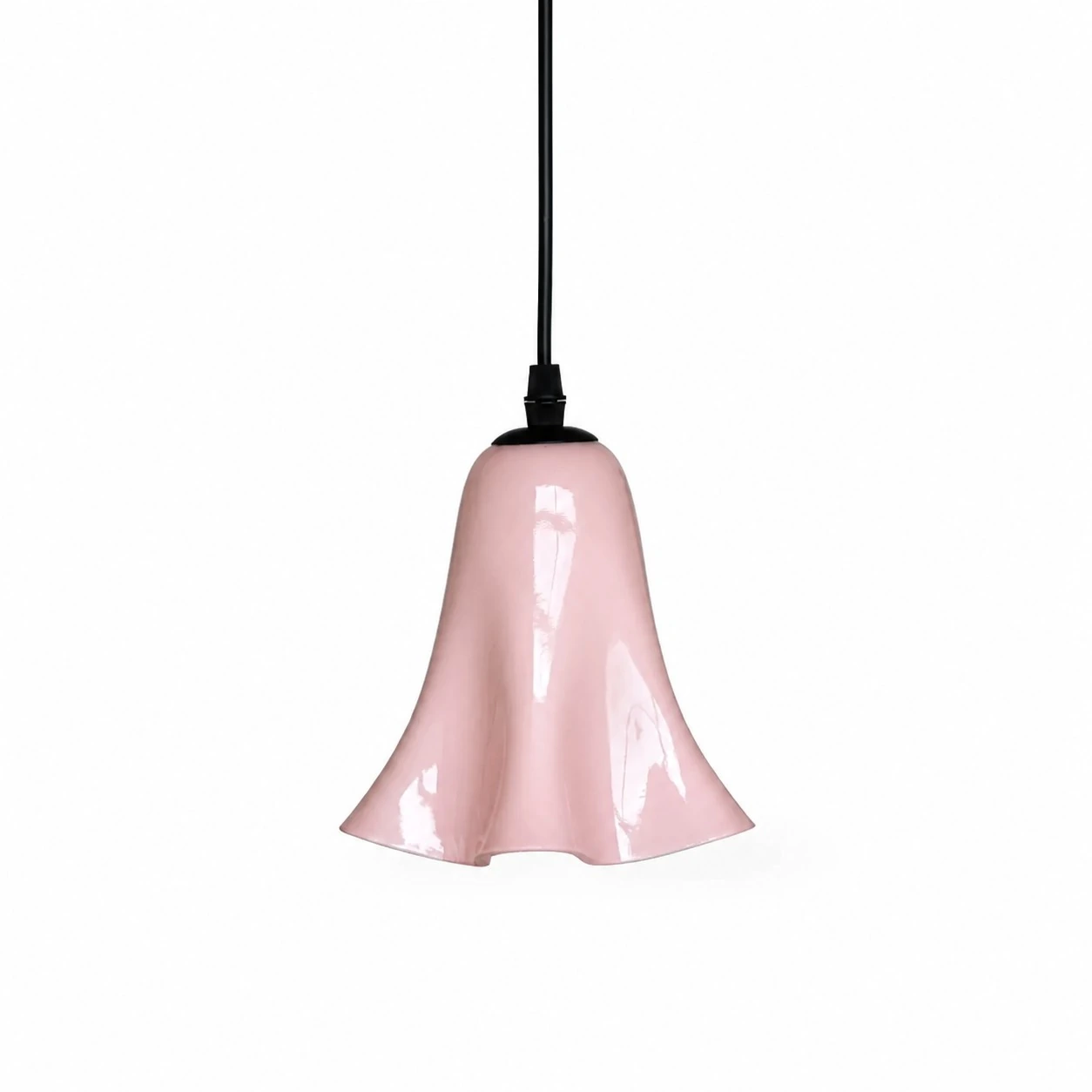 Blush pink glass pendant light