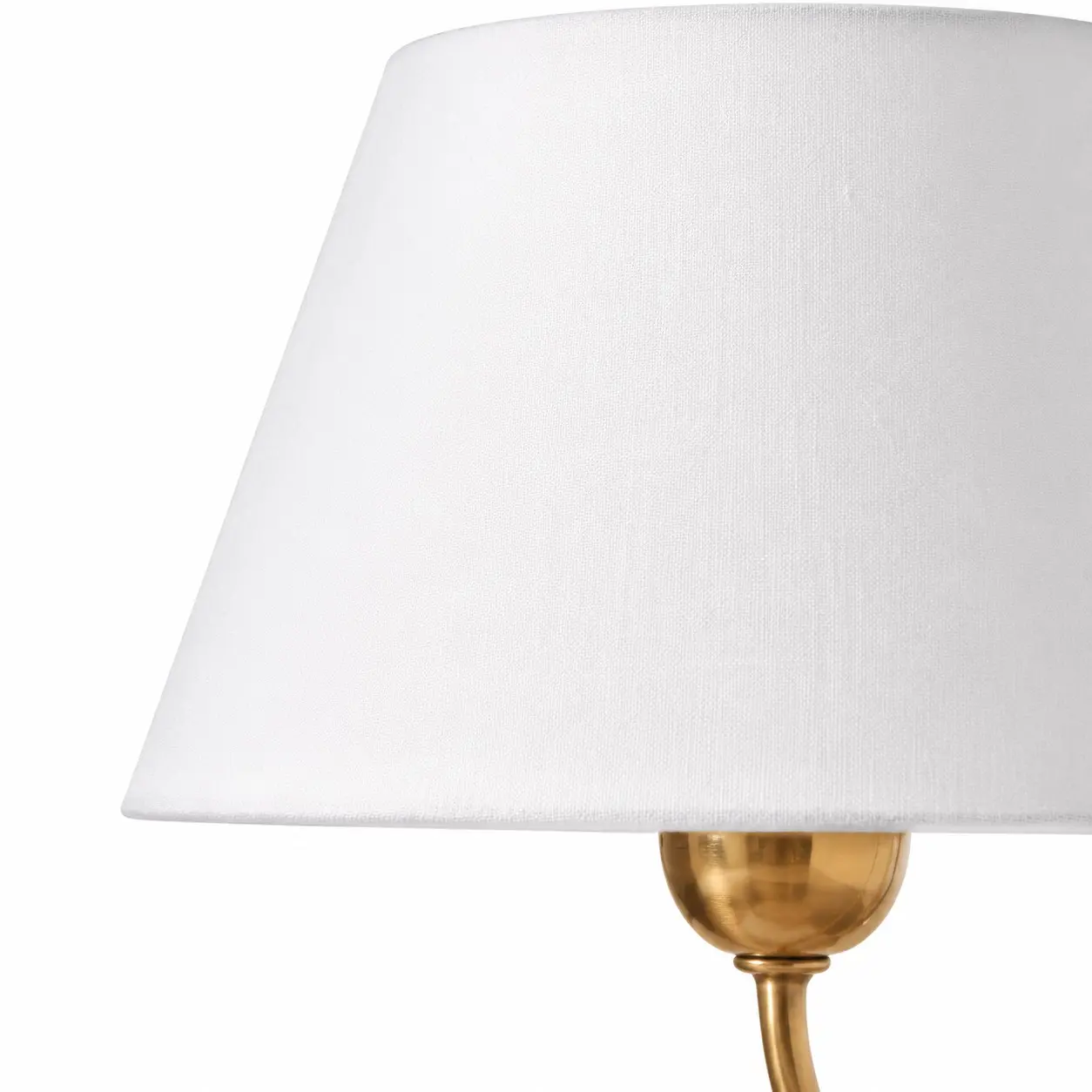 Close view of the softly textured fabric shade