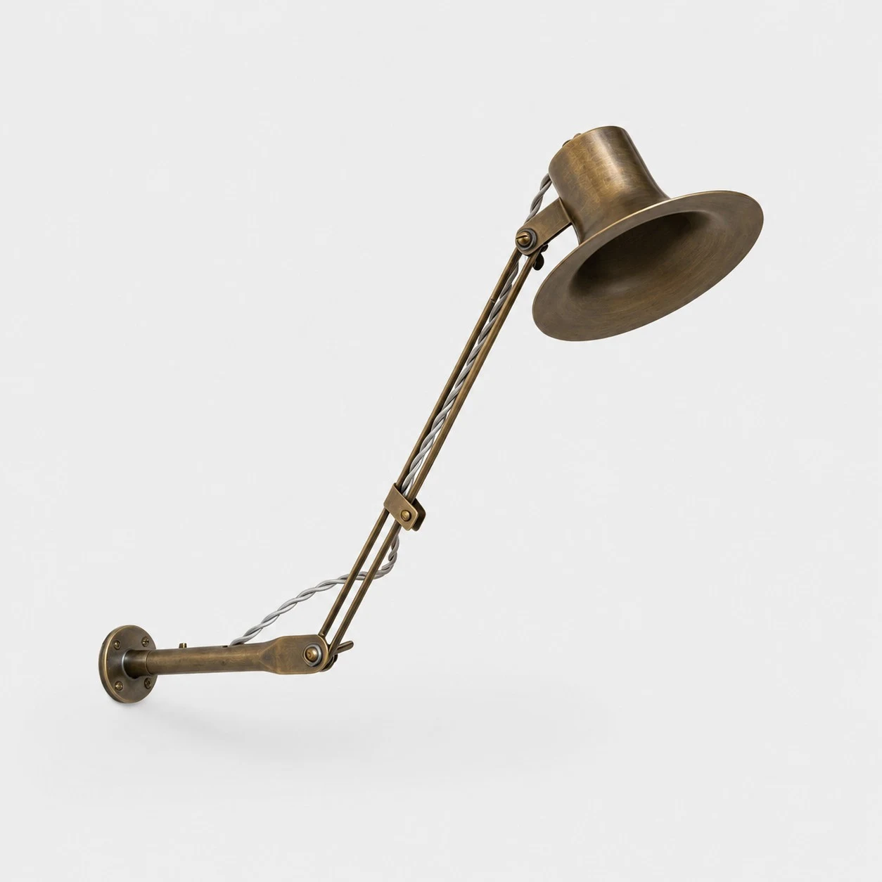 Antique Brass adjustable folding wall lamp