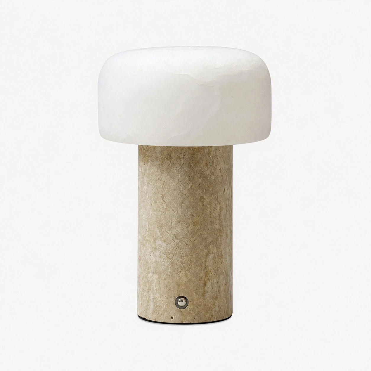 table lamp with Dolomite shade and Yellow Travertine base