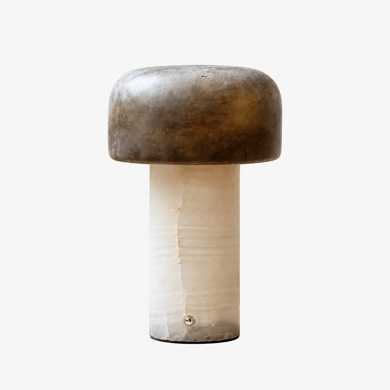 table lamp with Brown Dolomite shade and White Jade base