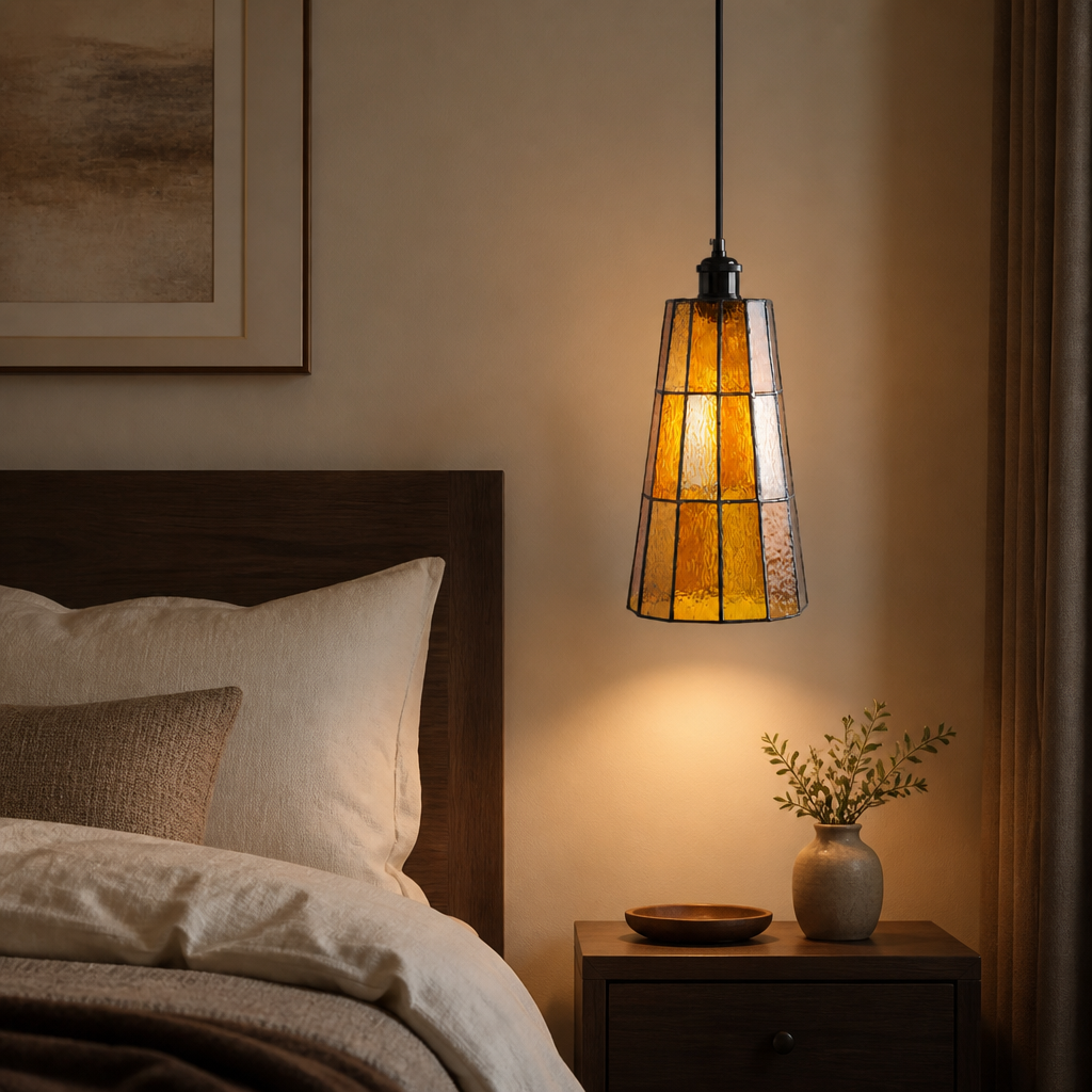 Artisan Stained Glass Tapered Pendant Light